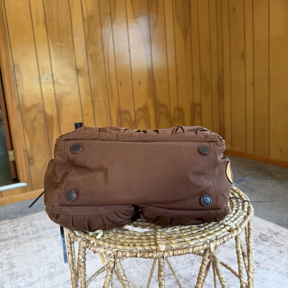 MZ Wallace Brown Nylon Leather Large Top Handle Tote Bag - Picture 5 of 16